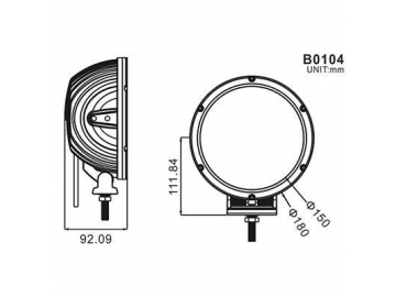 Luz de conducción LED B0104, negro mate