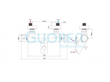 Grifo termostático de bañera – válvula mezcladora termostática - manual