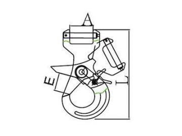 Gancho de horquilla larga de autobloqueo para eslinga
