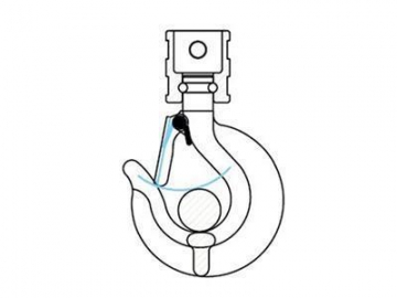 Gancho con eslabón giratorio de acero forjado