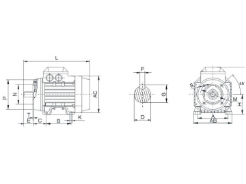 Motor de inducción de corriente alterna serie YE2