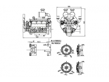 Motor diesel de 12 cilindros 655KW SYG283TAD72