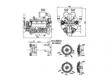 Motor diesel de 12 cilindros 510KW SYG258TAD51