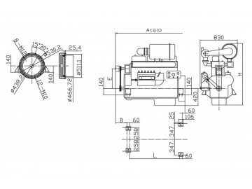 Motor diesel de 6 cilindros 227KW SY129TAB23