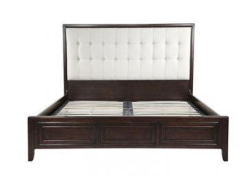 Cama king size de madera de cerezo