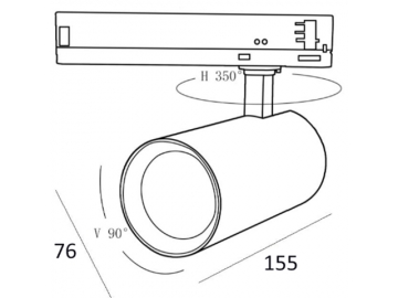 Series C3 – Riel de Iluminación LED con Controlador Modular y Adaptador de Riel Combinados