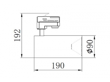 Cabezal para Riel de Iluminación LED Serie T, con Controlador Integrado with Built-in Drive