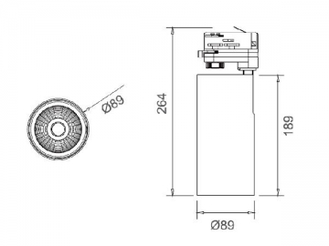 Cabezal para Riel de Iluminación LED Serie T, con Controlador Integrado with Built-in Drive