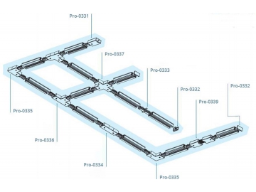 Conector de 1 Circuíto y 4 Cables, Accesorios para Riel de Iluminación LED