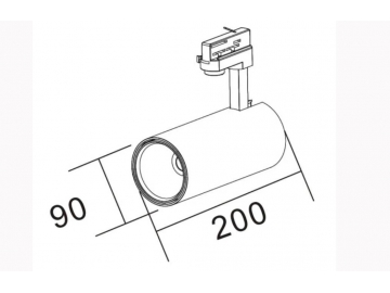 Cabezal para Riel de Iluminación LED Serie H3, Riel de Iluminación LED 30W/35W LED, con Tubo Recto y Controlado Integrado