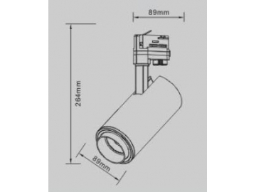 Cabezal para Riel de Iluminación LED Serie P, Ángulo de Haz Ajustable 10°~60°