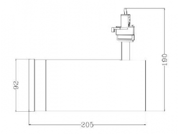 Cabezal para Riel de Iluminación LED Serie R, Ángulo de Haz Ajustable de 15° hasta 60°.