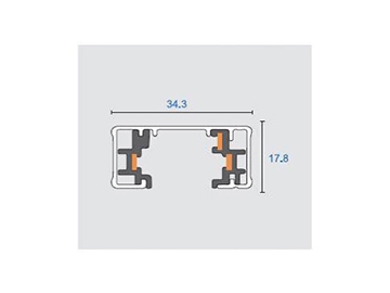 Riel de 1 Circuíto y 3 Cables, Accesorios para Riel de Iluminación LED, Aluminio Extruido