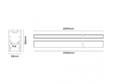 Perfiles de aluminio para luminaria LED lineal  LS3360