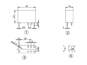 Mini relé electromagnético sellado NNC69B-1Z