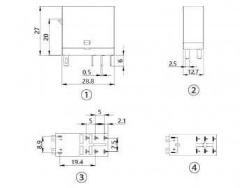 Mini relé electromagnético NNC69K-2Z