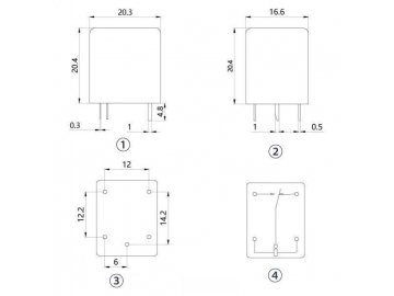 Relé electromagnético miniatura NNC66F