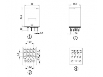 Relé electromagnético NNC68BZL-4Z (relé HH54P)