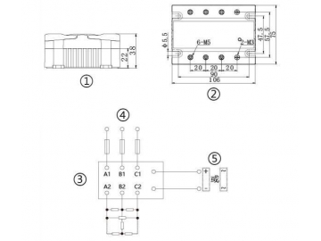 Relé de estado sólido trifásico mejorado NNG1-3/032F-38 DC-AC