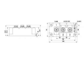 Módulo de diodo rectificador 200A-1000A MDC MDA MDK