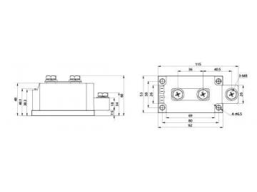 Módulo de diodo rectificador 200A-1000A MDC MDA MDK