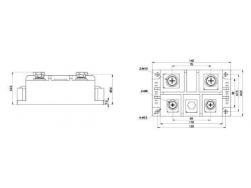 Módulo de diodo monofásico MDQ 300A-600A