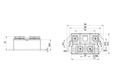 Módulo de diodo monofásico MDQ 150A-250A