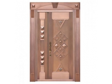 Puerta exterior de cobre para comercios