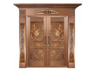 Puerta exterior de cobre para comercios