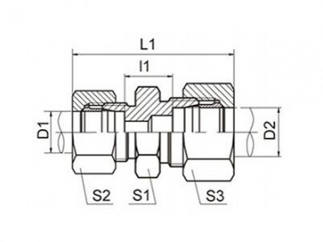 Adaptador de rosca métrica macho para manguera, cono 24º, estándar DIN, 1C/1D