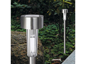 Luz solar LED para caminos con poste de acero inoxidable KS201