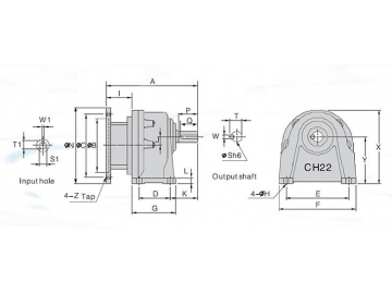 Caja reductora horizontal CHM