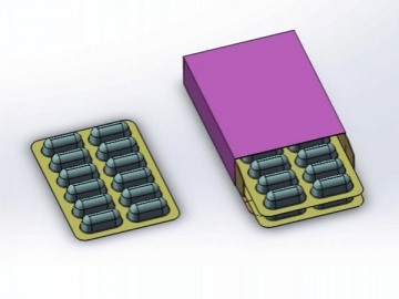 Máquina estuchadora para paquetes de pastillas