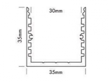 Perfil de aluminio con soporte alineado para bandas de luz LED