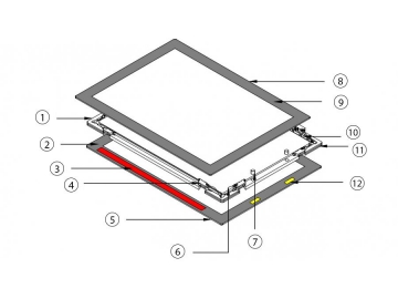 Caja de luz LED enmarcada colgante