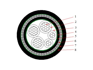 Cable NAYRY de 0.6/1 kV (AL/PVC/SWA/PVC)