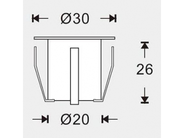 Foco LED empotrable SC-B110 (para decks),Foco LED, Iluminacion para decks, Iluminación LED