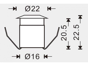 Luz LED empotrada bajo consumo para deck de exterior SC-F108