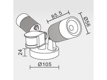 Reflector LED doble con sensor SC-K107