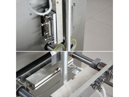 Envasadora vertical, MK-60YB (Con dosificador volumétrico),                                   para líquidos pegajosos pastosos, sellado posterior