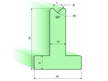 Matrices en T 90°, H=80mm