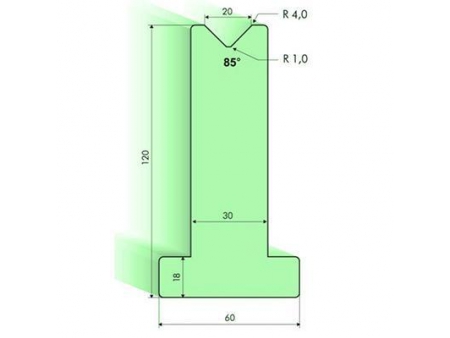 Matrices en T 85°, H=120mm