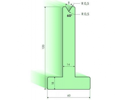 Matrices en T 60°, H=120mm