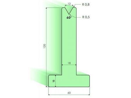 Matrices en T 60°, H=120mm