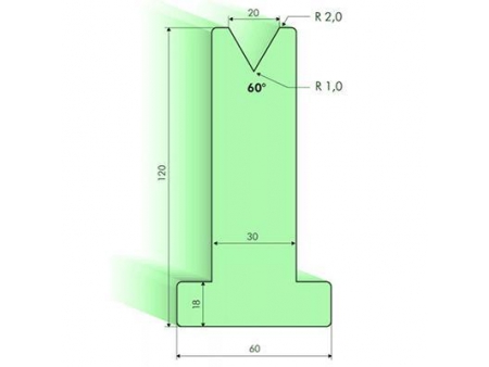 Matrices en T 60°, H=120mm