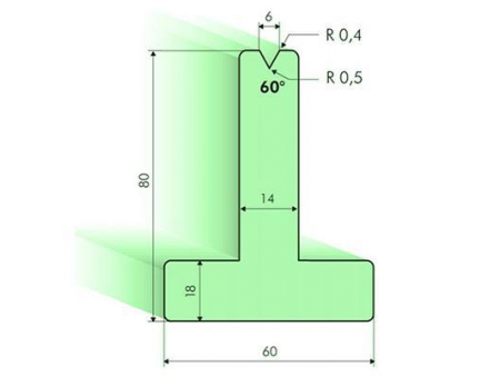 Matrices en T 60°, H=80mm