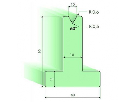 Matrices en T 60°, H=80mm