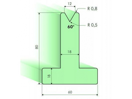 Matrices en T 60°, H=80mm