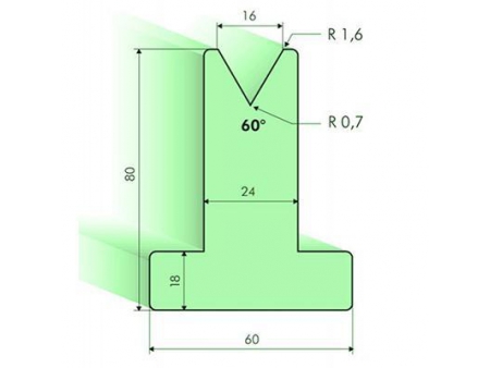 Matrices en T 60°, H=80mm