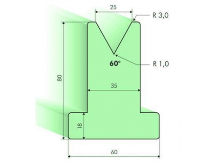 Matrices en T 60°, H=80mm